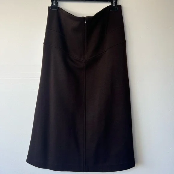 Diane Von Furstenberg Brown Wool A-line Skirt, 12 - Picture 6 of 6
